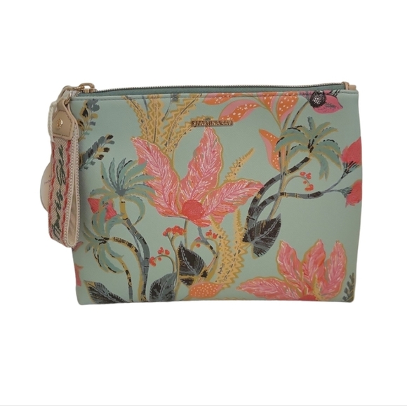 Spartina 449 Apres Sea Clutch Queenie Tropical Floral Sea Foam NWT - Picture 1 of 8